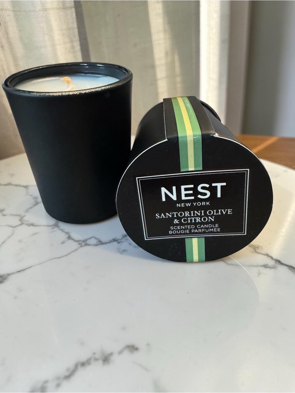 NEST New York Santorini Olive & Citron Mini Candle NEW with Cover